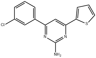 4-(3-chlorophenyl)-6-(thiophen-2-yl)pyrimidin-2-amine 结构式