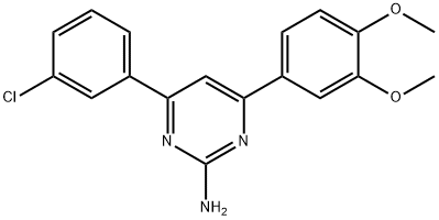 4-(3-chlorophenyl)-6-(3,4-dimethoxyphenyl)pyrimidin-2-amine 结构式