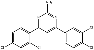 4-(2,4-dichlorophenyl)-6-(3,4-dichlorophenyl)pyrimidin-2-amine 结构式