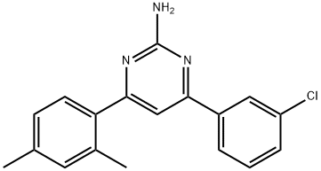 4-(3-chlorophenyl)-6-(2,4-dimethylphenyl)pyrimidin-2-amine 结构式