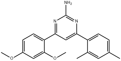 4-(2,4-dimethoxyphenyl)-6-(2,4-dimethylphenyl)pyrimidin-2-amine 结构式