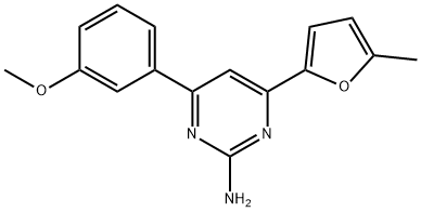 4-(3-methoxyphenyl)-6-(5-methylfuran-2-yl)pyrimidin-2-amine 结构式