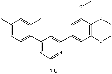 4-(2,4-dimethylphenyl)-6-(3,4,5-trimethoxyphenyl)pyrimidin-2-amine 结构式