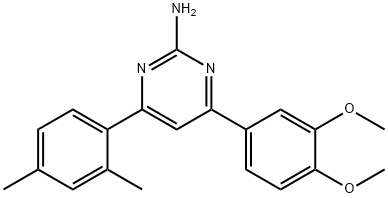 4-(3,4-dimethoxyphenyl)-6-(2,4-dimethylphenyl)pyrimidin-2-amine 结构式