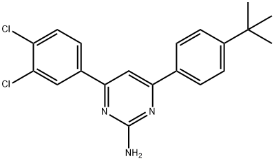 4-(4-tert-butylphenyl)-6-(3,4-dichlorophenyl)pyrimidin-2-amine 结构式