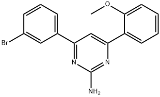 4-(3-bromophenyl)-6-(2-methoxyphenyl)pyrimidin-2-amine 结构式