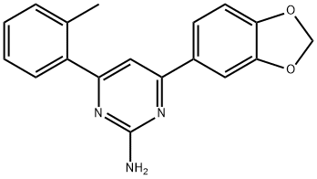 4-(2H-1,3-benzodioxol-5-yl)-6-(2-methylphenyl)pyrimidin-2-amine 结构式