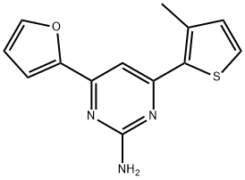 4-(furan-2-yl)-6-(3-methylthiophen-2-yl)pyrimidin-2-amine 结构式