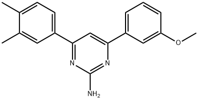 4-(3,4-dimethylphenyl)-6-(3-methoxyphenyl)pyrimidin-2-amine 结构式