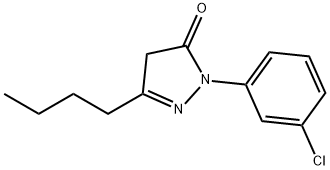 3-butyl-1-(3-chlorophenyl)-4,5-dihydro-1H-pyrazol-5-one 结构式