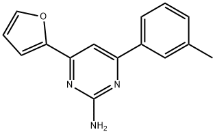 4-(furan-2-yl)-6-(3-methylphenyl)pyrimidin-2-amine 结构式
