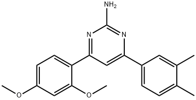 4-(2,4-dimethoxyphenyl)-6-(3,4-dimethylphenyl)pyrimidin-2-amine 结构式