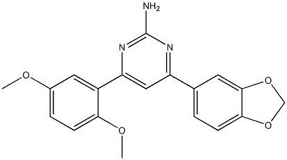 4-(2H-1,3-benzodioxol-5-yl)-6-(2,5-dimethoxyphenyl)pyrimidin-2-amine 结构式