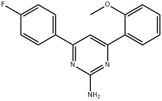 4-(4-fluorophenyl)-6-(2-methoxyphenyl)pyrimidin-2-amine 结构式
