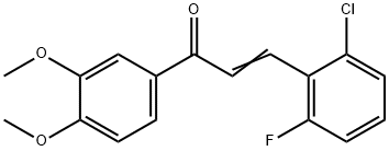 (2E)-3-(2-chloro-6-fluorophenyl)-1-(3,4-dimethoxyphenyl)prop-2-en-1-one 结构式