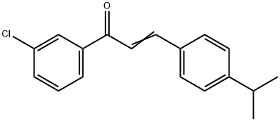 (2E)-1-(3-chlorophenyl)-3-[4-(propan-2-yl)phenyl]prop-2-en-1-one 结构式