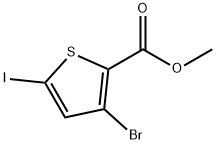 3-溴-5-碘噻吩-2-羧酸甲酯 结构式