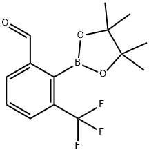 2-(4,4,5,5-tetramethyl-1,3,2-dioxaborolan-2-yl)-3-(trifluoromethyl)benzaldehyde 结构式