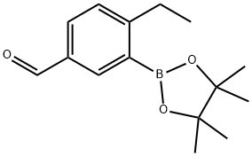 4-乙基-3-(4,4,5,5-四甲基-1,3,2-二氧杂硼烷-2-基)苯甲醛 结构式