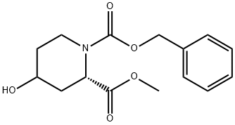(2S)-1-苯甲基 2-甲基 4-羟基哌啶-1,2-二甲酸基酯 结构式