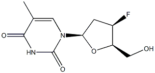 1-[(2R,4R,5R)-4-fluoro-5-(hydroxymethyl)oxolan-2-yl]-5-methylpyrimidine-2,4-dione 结构式