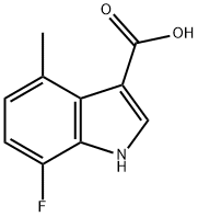 7-fluoro-4-methyl-1H-indole-3-carboxylic acid 结构式