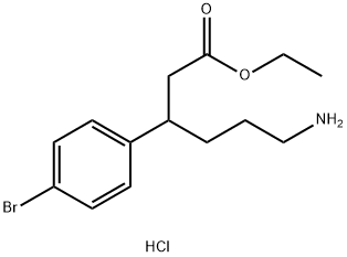 6-amino-3-(4-bromo-phenyl)-hexanoic acid ethyl ester hydrochloride 结构式