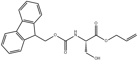 丙-2-烯-1-基(2S)-2-({[(9H-芴-9-基)甲氧基]羰基}氨基)-3-羟基丙酸酯 结构式