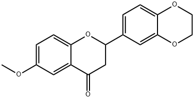 2-(2,3-二氢苯并[B][1,4]二氧杂环己烷-6-基)-6-甲氧基苯并二氢吡喃-4-酮 结构式