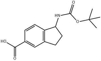 1-((叔丁氧基羰基)氨基)-2,3-二氢-1H-茚-5-羧酸 结构式