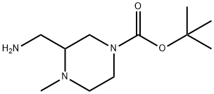 3-(氨基甲基)-4-甲基哌嗪-1-羧酸叔丁酯 结构式