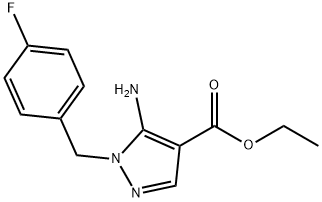 5-氨基-1-(4-氟苯基)甲基-1H-吡唑-3-羧酸乙酯 结构式