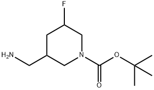 3-(氨基甲基)-5-氟哌啶-1-羧酸叔丁酯 结构式