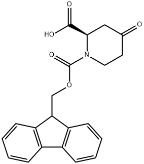 (R)-(+)-1-FMOC-4-氧代哌啶-2-羧酸 结构式