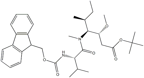 tert-butyl (3R,4S,5S)-4-((S)-2-((((9H-fluoren-9-yl)methoxy)carbonyl)amino)-N,3-dimethylbutanamido)-3-methoxy-5-methylheptanoate 结构式