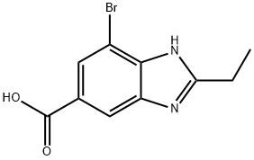 7-Bromo-2-ethyl-1H-benzo[d]imidazole-5-carboxylic acid 结构式