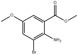 甲基 2-氨基-3-溴-5-甲氧基苯甲酸酯 结构式