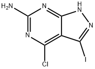 4-氯-3-碘-1H-吡唑并[3,4-D]嘧啶-6-胺 结构式