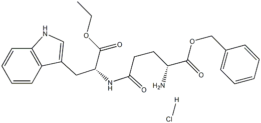 benzyl N5-((R)-1-ethoxy-3-(1H-indol-3-yl)-1-oxopropan-2-yl)-D-glutaminate hydrochloride 结构式
