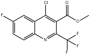 METHYL 4-CHLORO-6-FLUORO-2-(TRIFLUOROMETHYL)QUINOLINE-3-CARBOXYLATE 结构式