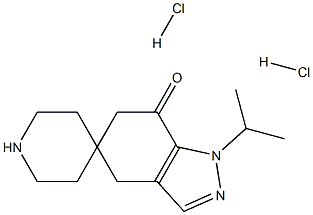 1-异丙基-1,4-二氢螺环[吲唑-5,4'-哌啶]-7(6H)-酮二盐酸盐 结构式