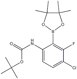 叔丁基(4-氯-3-氟-2-(4,4,5,5-四甲基-1,3,2-二氧硼烷-2-基)苯基)氨基甲酸叔丁酯 结构式