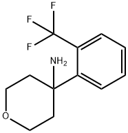 4-[2-(Trifluoromethyl)phenyl]oxan-4-amine 结构式