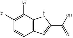 7-BROMO-6-CHLORO-1H-INDOLE-2-CARBOXYLICACID 结构式