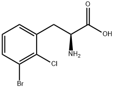 (S)-2-氨基-3-(3-溴-2-氯苯基)丙酸 结构式