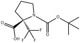 (R)-1-(TERT-BUTOXYCARBONYL)-2-(TRIFLUOROMETHYL)PYRROLIDINE-2-CARBOXYLIC ACID 结构式