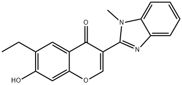 6-ethyl-7-hydroxy-3-(1-methyl-1H-benzo[d]imidazol-2-yl)-4H-chromen-4-one 结构式