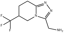[6-(trifluoromethyl)-5H,6H,7H,8H-[1,2,4]triazolo[4,3-a]pyridin-3-yl]methanamine 结构式