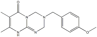 3-[(4-methoxyphenyl)methyl]-7,8-dimethyl-4,9-dihydro-2H-pyrimido[1,2-a][1,3,5]triazin-6-one 结构式