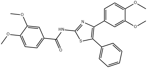 N-(4-(3,4-dimethoxyphenyl)-5-phenylthiazol-2-yl)-3,4-dimethoxybenzamide 结构式